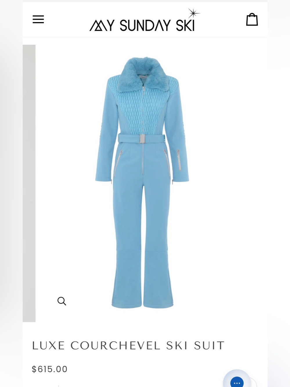 My Sunday Ski Luxe Courchevel Jumpsuit in Sky Blue